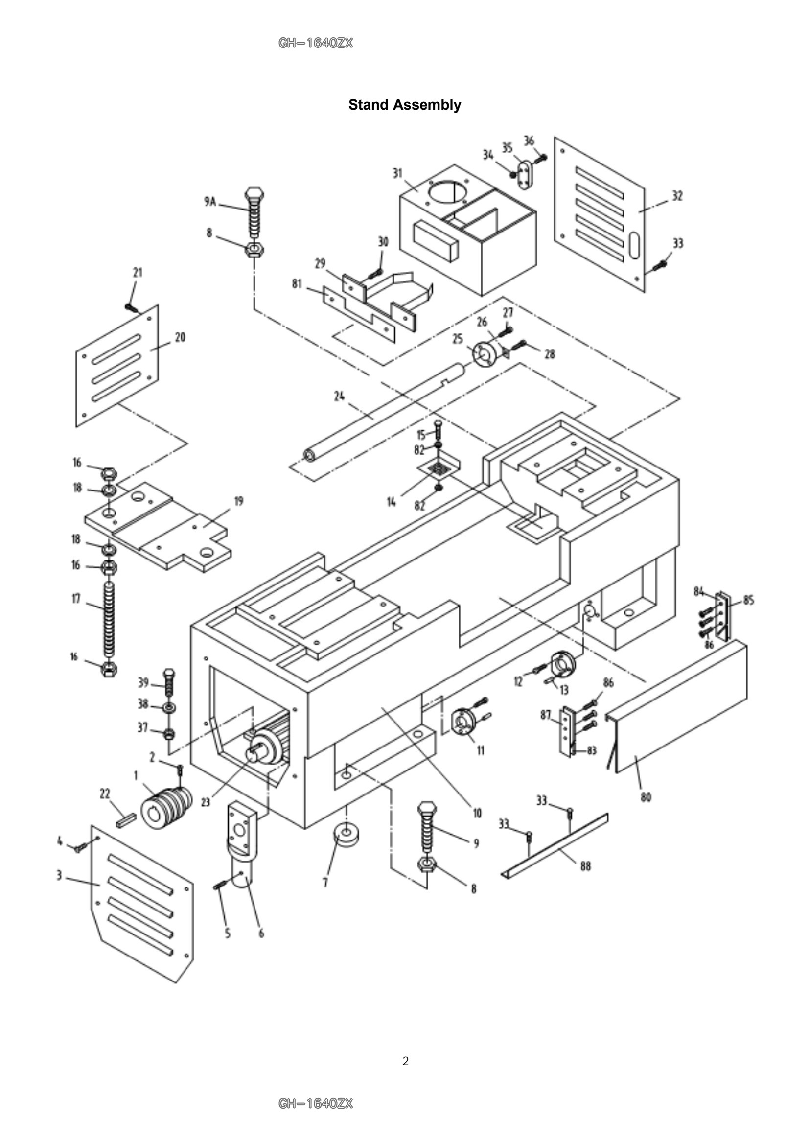 Explosionszeichnung GH-1640ZX