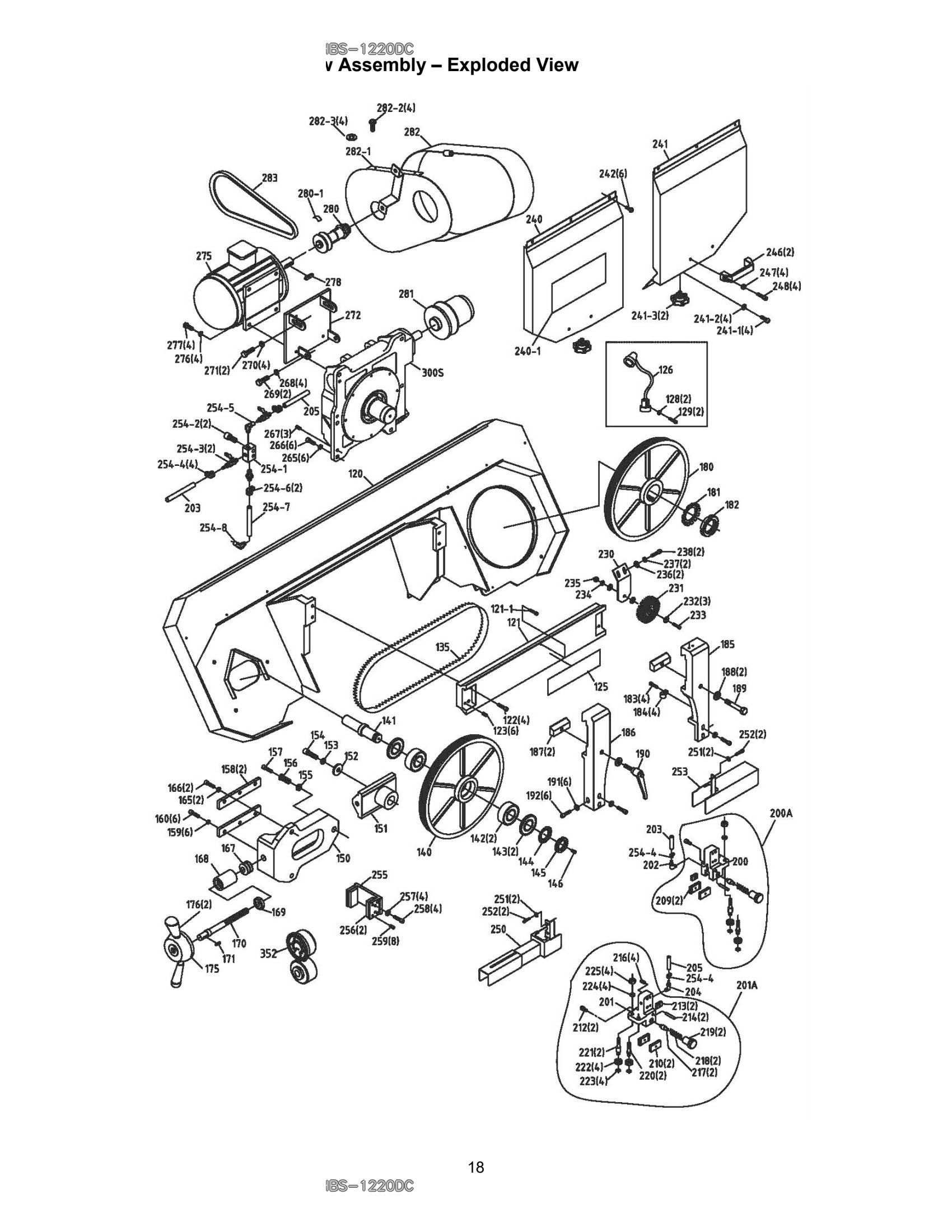 Explosionszeichnung HBS-1220DC