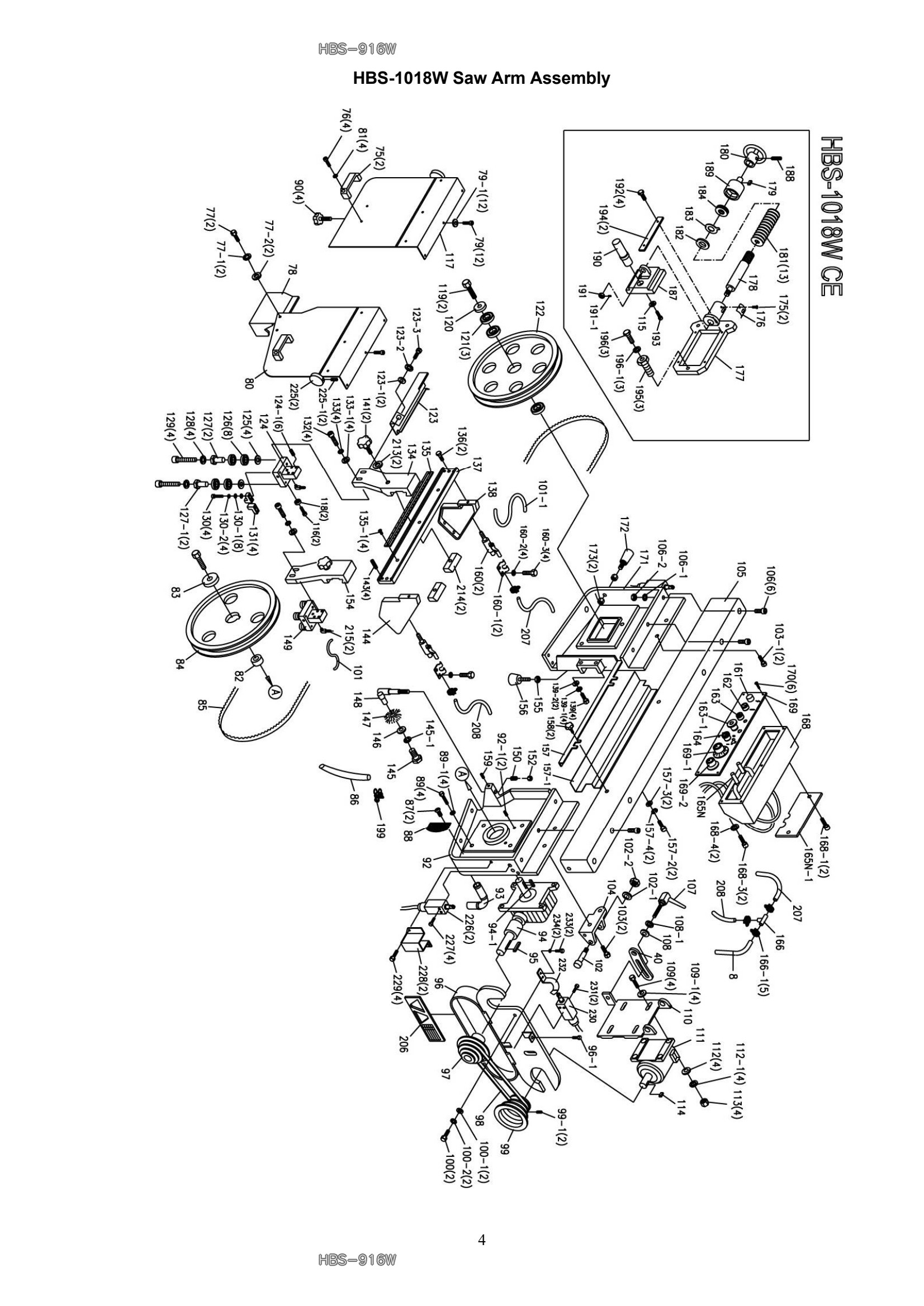 Explosionszeichnung HBS-916W