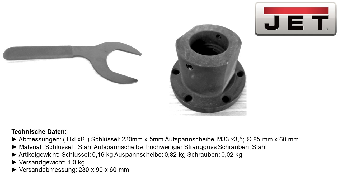 Kit plateau JET JWL1221VS-FAE Ø 85 mm