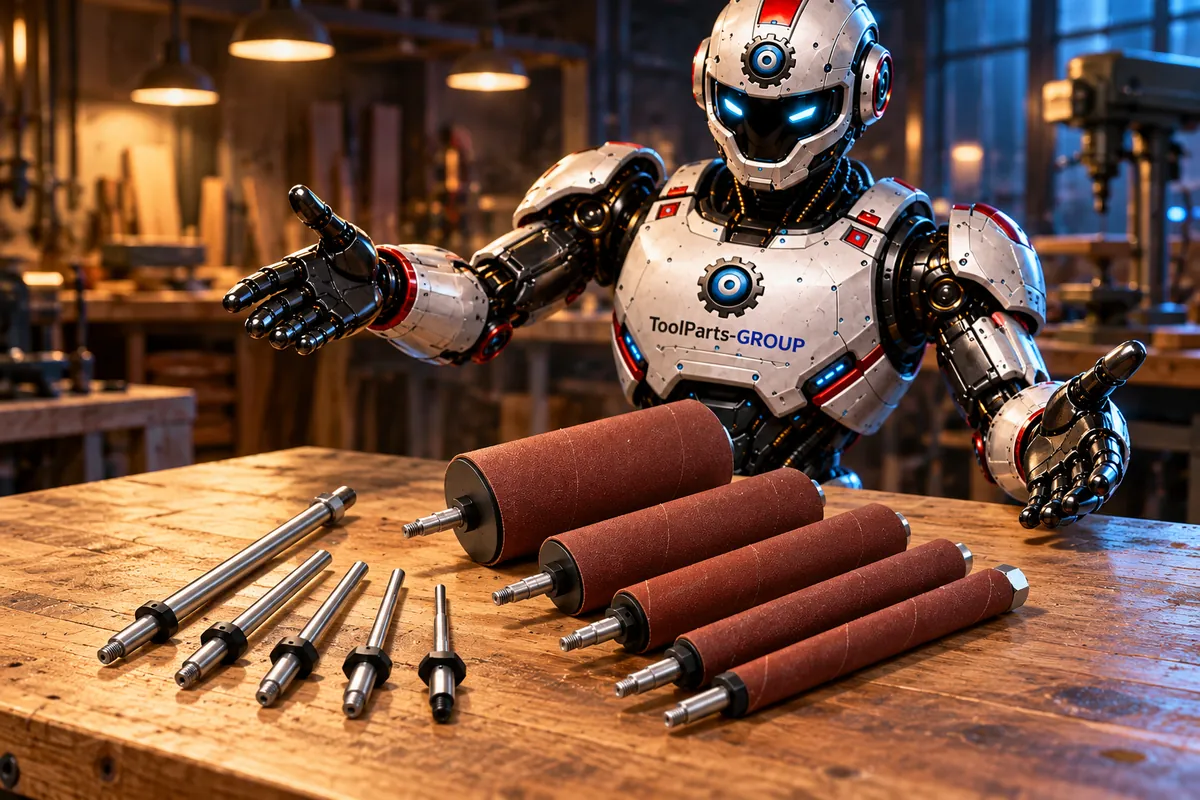 JET complete spindle set including 100-grit abrasive – In use