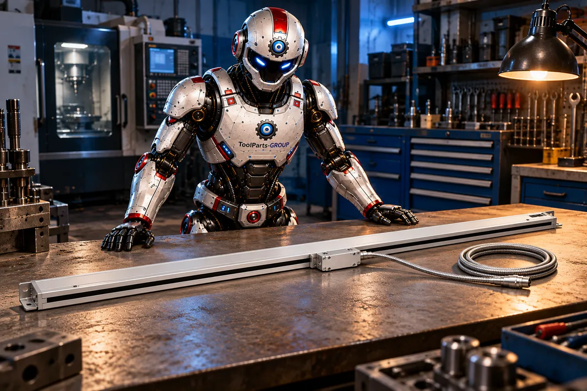 JET / PROMAC precision linear scale L, 2100 mm – In use