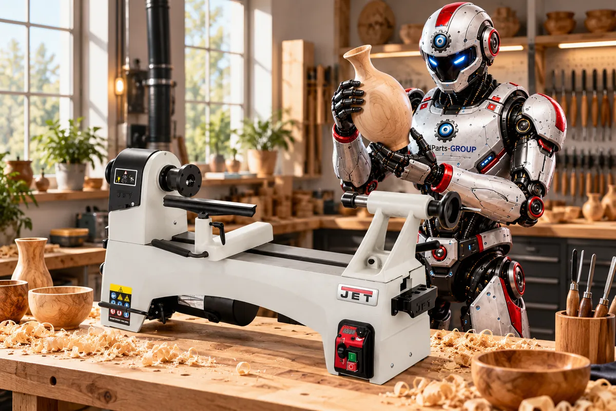Tour à bois à vitesse variable JET JWL-1221VS-M, 230 V – En situation